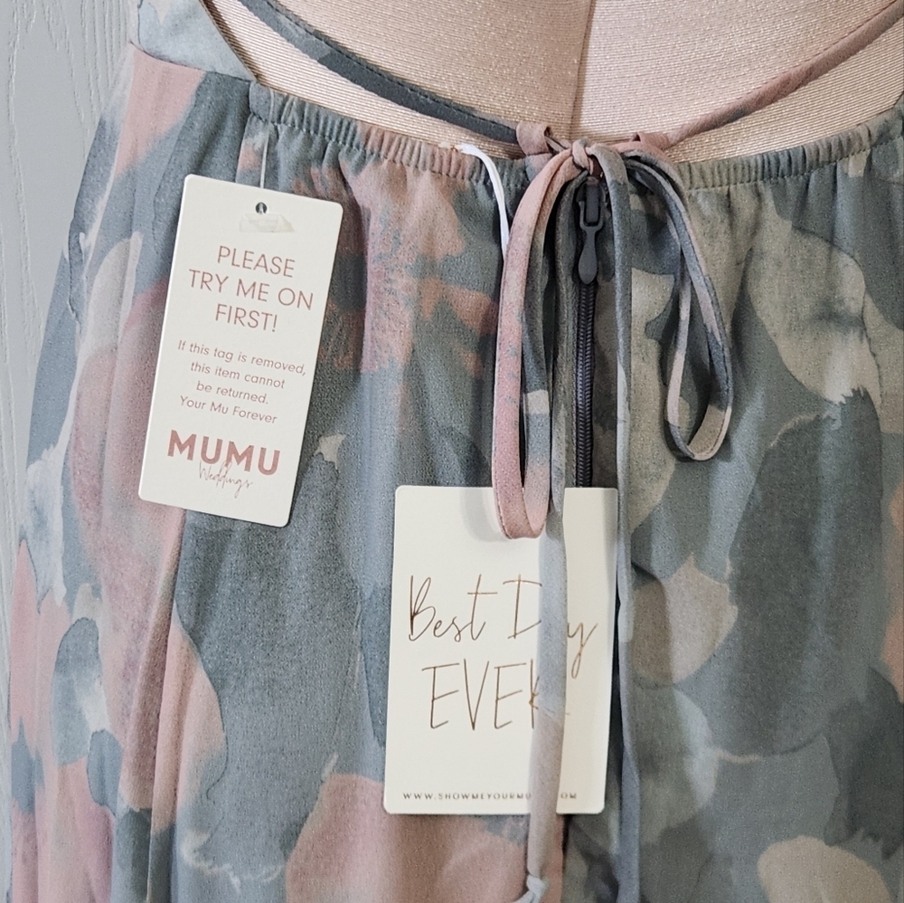 Show Me‎ Your Mumu Godshaw Goddess Gown In Sage I Do Floral Dress - Picture 12 of 14
